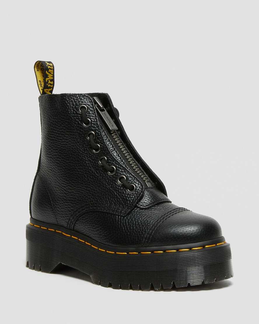 Dr. Martens Sinclair Nahka Naisten Platform Nilkkurit - Mustat Nilkkurit [761-GHFEYM]